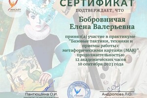 Диплом / сертификат №5 — Бобровничая Елена Валерьевна