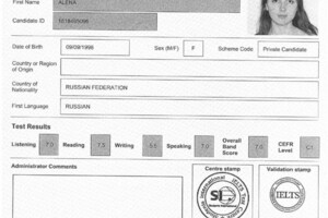 Сертификат IELTS от марта 2019 г., подтверждающий владение английским на уровне C1 — Богданова Алена Александровна