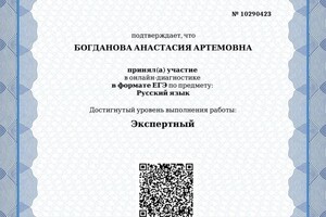 Диплом / сертификат №4 — Богданова Анастасия Артемовна