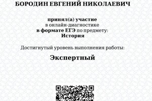 Диплом / сертификат №3 — Бородин Евгений Николаевич