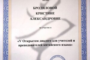 Диплом / сертификат №3 — Бродилова Кристина Александровна