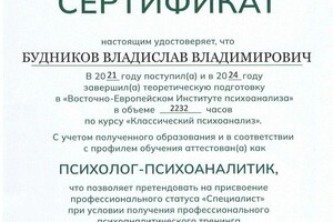 Диплом / сертификат №1 — Будников Владислав Владимирович