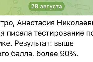 Результат написания проходного теста. — Быкова Любовь Юрьевна