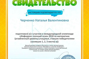 Диплом / сертификат №4 — Черченко Наталья Валентиновна