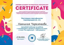 Диплом / сертификат №12 — Черемчеева Наталья Алексеевна