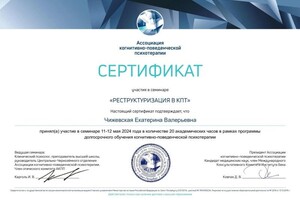 Диплом / сертификат №5 — Чижевская Екатерина Валерьевна