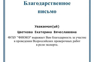 Диплом / сертификат №6 — Цветкова Екатерина Вячеславовна