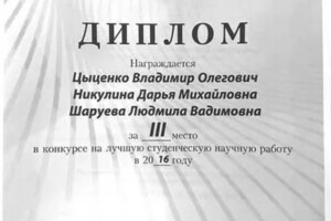 Диплом / сертификат №4 — Цыценко Владимир Олегович