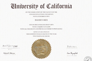 Diploma UCLA — Damien Ries