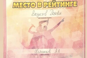 Диплом / сертификат №727 — Дарован Владислав Викторович