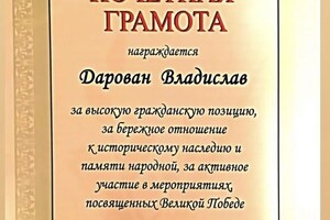 Диплом / сертификат №731 — Дарован Владислав Викторович