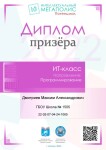 Диплом / сертификат №4 — Дмитриев Максим Александрович