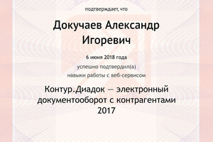 Сертификат. Контур.Диадок — Докучаев Александр Игоревич