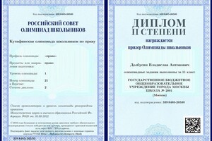 Диплом / сертификат №3 — Долбусин Владислав Антонович