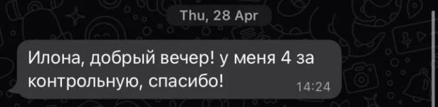 Отзыв после разового занятия (подготовка к работе) — Дриль Илона Владимировна