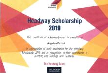 Headway Scholarship, 2019 — Дрижук Анжелика Михайловна