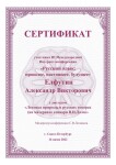 Диплом / сертификат №12 — Елфутин Александр Викторович