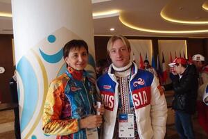 Памятное фото с Евгением Плющенко. Олимпиада в Сочи, 2014 г. — Емельянычева Ольга Олеговна