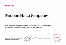 Диплом / сертификат №1 — Евсеев Илья Игоревич