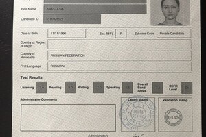 Сертификат IELTS - advanced (band score 7,5) — Федорова Анастасия Владимировна