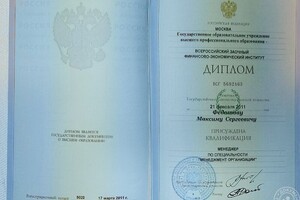 Диплом о высшем образовании — Федотов Максим Сергеевич