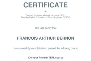 TEFL degree — Bernon Francois Arthur