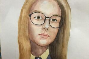 Автопортрет. Акварель. 14 лет — Гаркач Алина Владиславовна