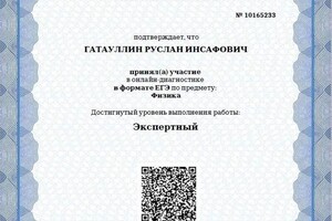 Диплом / сертификат №5 — Гатауллин Руслан Инсафович