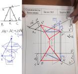 Разбор первой задачи экзамена по начертательной геометрии для студентов МГТУ им. Н.Э. Баумана — Герасимов Артем Валерьевич