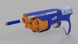 Модель пистолета Nerf. Работа ученика, выполненная под моим руководством в Autodesk Fusion 360. Осторожно! Пистолет стреляет при нажатии на спусковой крючок) — Герасимов Артем Валерьевич