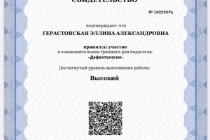 Диплом / сертификат №2 — Герастовская Эллина Александровна