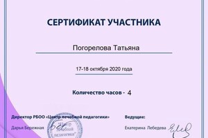 Диплом / сертификат №377 — Погорелова Татьяна Владимировна