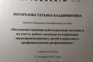 Диплом / сертификат №492 — Погорелова Татьяна Владимировна