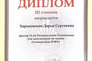 Диплом / сертификат №10 — Харьковская Дарья Сергеевна