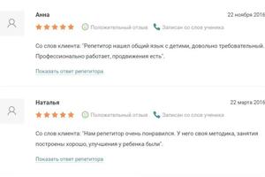 Отзывы о результатах обучения школьников начальных классов. — Холодаев Алексей Сергеевич