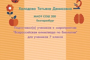 Диплом / сертификат №3 — Холодова Татьяна Денисовна