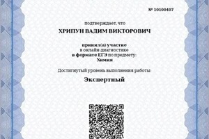 Диплом / сертификат №8 — Хрипун Вадим Викторович