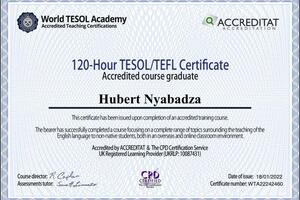 Сертификат TESOL — Nyabadza Hubert Tendai