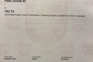 CELTA (Certificate in Teaching English to Speakers of Other Languages) — Хуснуллина Алина Ралифовна