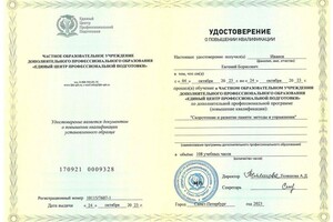 Диплом / сертификат №15 — Иванов Евгений Борисович