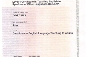 CAMBRIDGE CELTA CERTIFICATE — Галеа Ивор