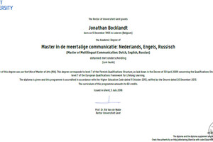 Master of Arts in Multilingual Communication: Dutch-English-Russian — Jonathan Antoine L. Bocklandt