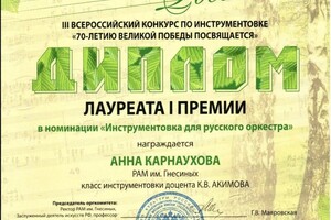 Диплом / сертификат №3 — Карнаухова Анна Николаевна