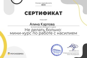 Диплом / сертификат №3 — Карпова Алина Максимовна