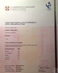 CAMBRIDGE CERTIFICATE IN ENGLISH(FCE)-ADVANCED — Кириллина Дарья Дмитриевна