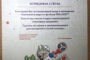 FIFA 2018 — Клишина Елена Сергеевна