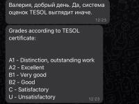 Здесь представлена расшифровка оценок по системе TESOL — Кляйн Валерия Сергеевна