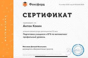 Курс повышения преподавательской квалификации — Кокин Антон Сергеевич