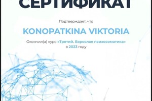 Диплом / сертификат №3 — Конопаткина Виктория Павловна