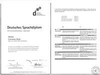 Диплом о профессиональном владении немецким языком DSD II. Stufe (C1) — Контрерас Кооб Валерия Алехандровна